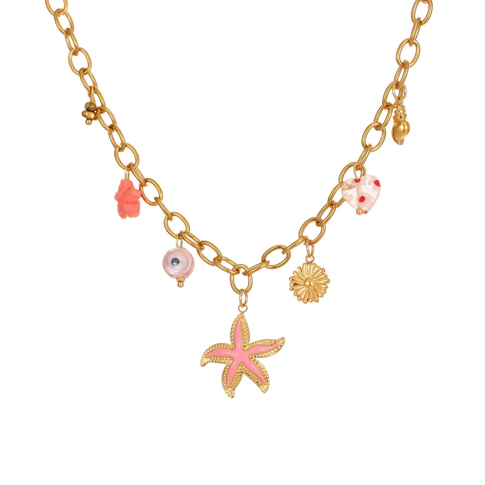 coastal starfish charm necklace – 18k gold stainless steel vacation jewelry coastal starfish charm necklace – 18k gold stainless steel vacation jewelry