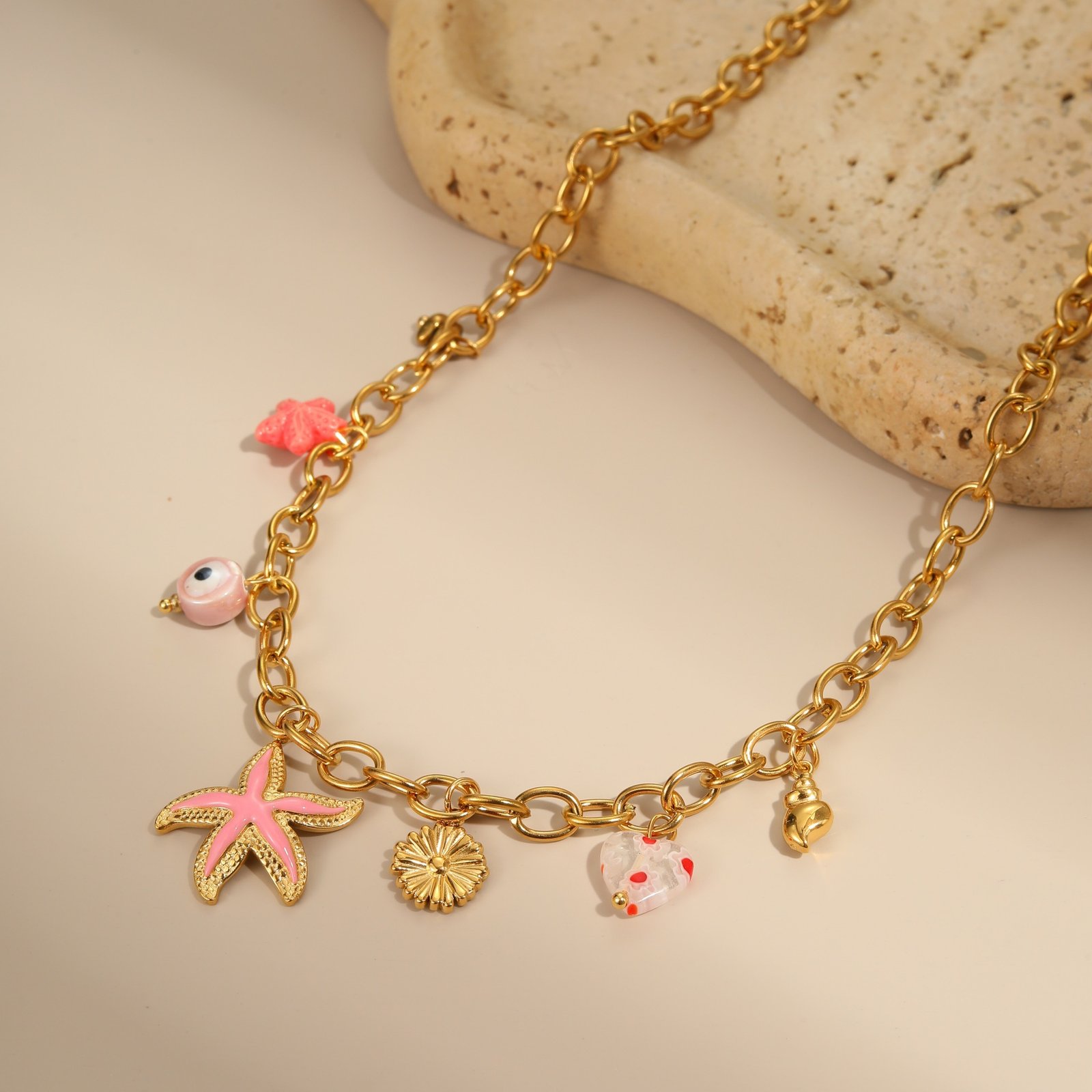 coastal starfish charm necklace – 18k gold stainless steel vacation jewelry coastal starfish charm necklace – 18k gold stainless steel vacation jewelry