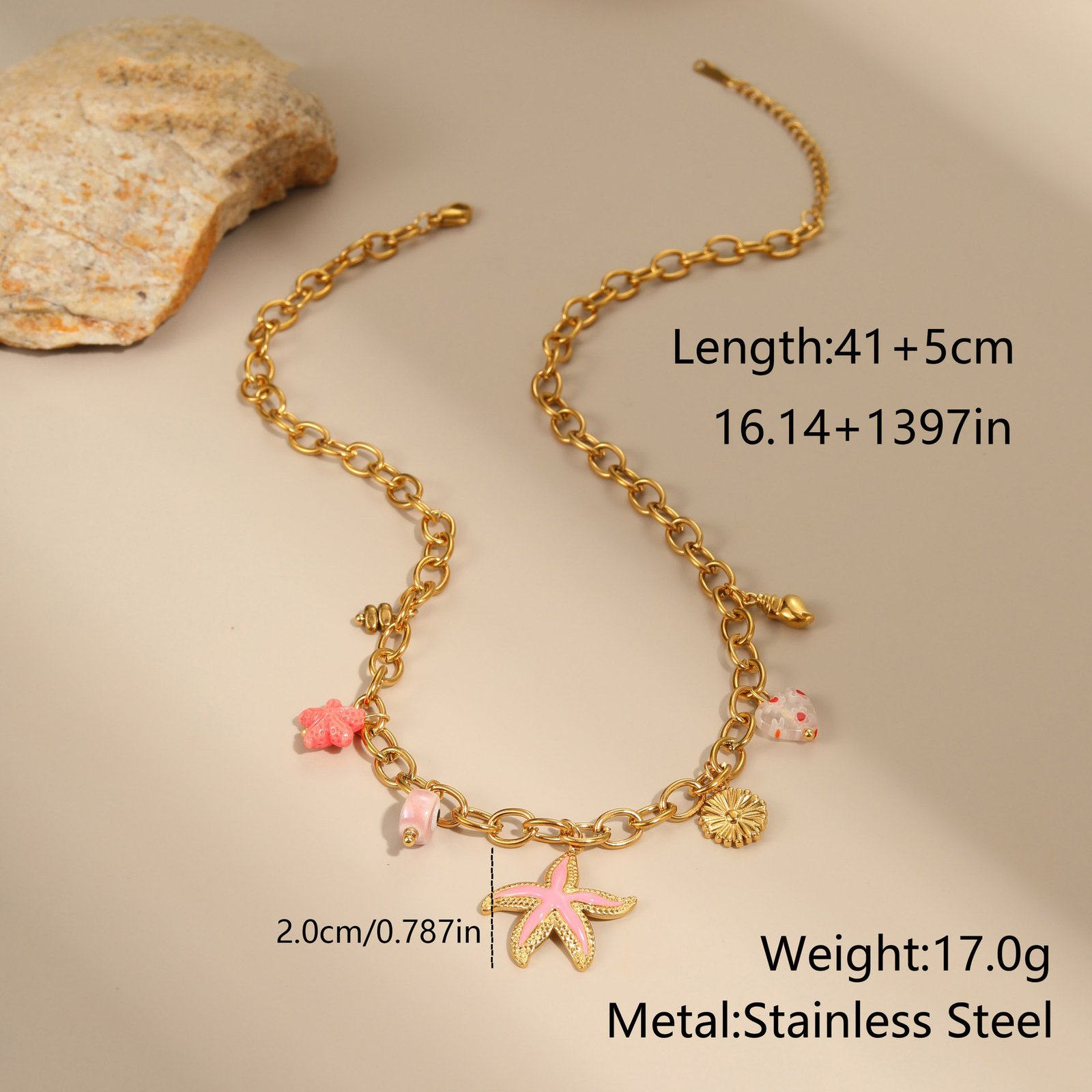 coastal starfish charm necklace – 18k gold stainless steel vacation jewelry coastal starfish charm necklace – 18k gold stainless steel vacation jewelry